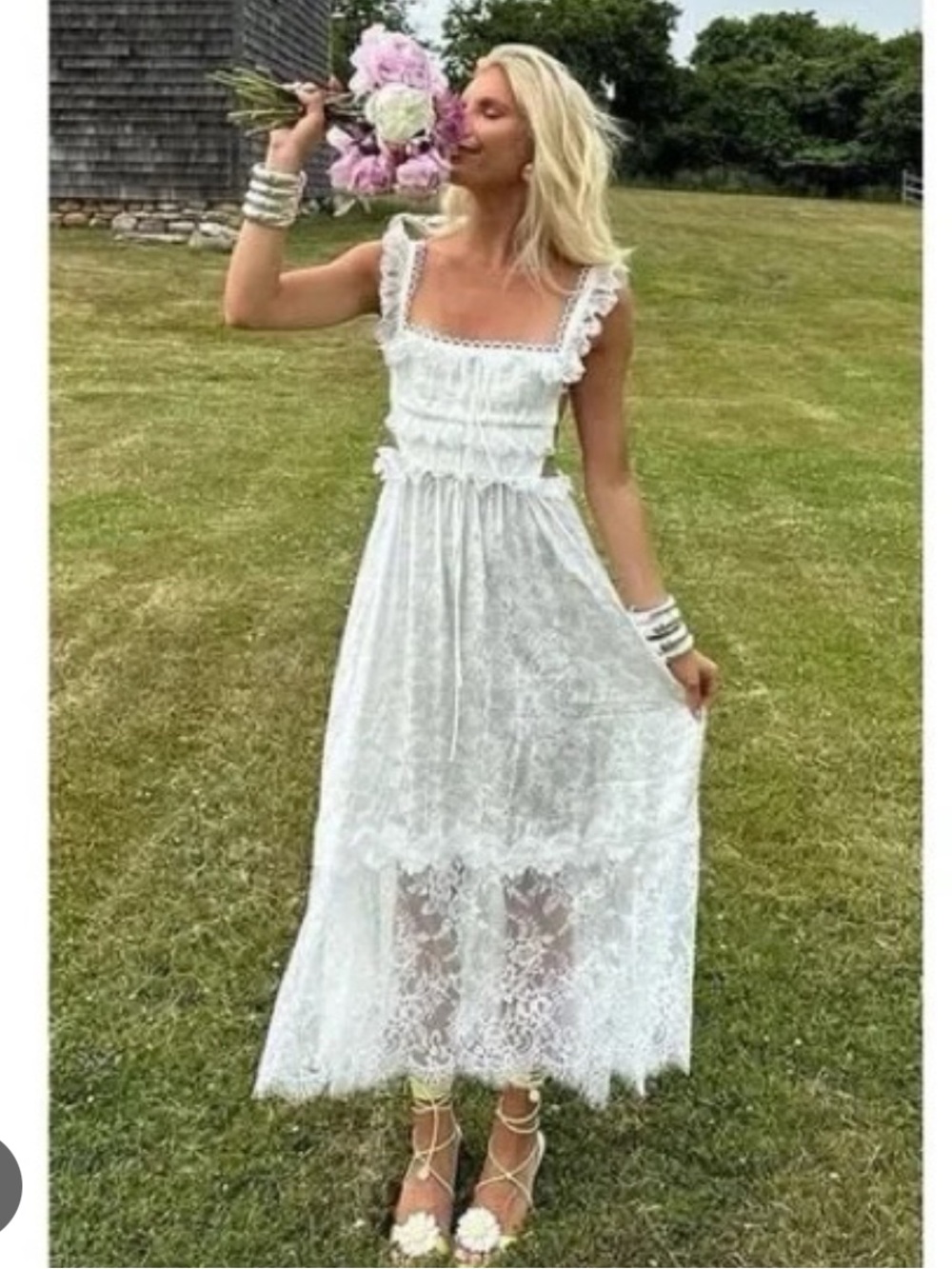 For Love And Lemons Deane Midi Lace Dress